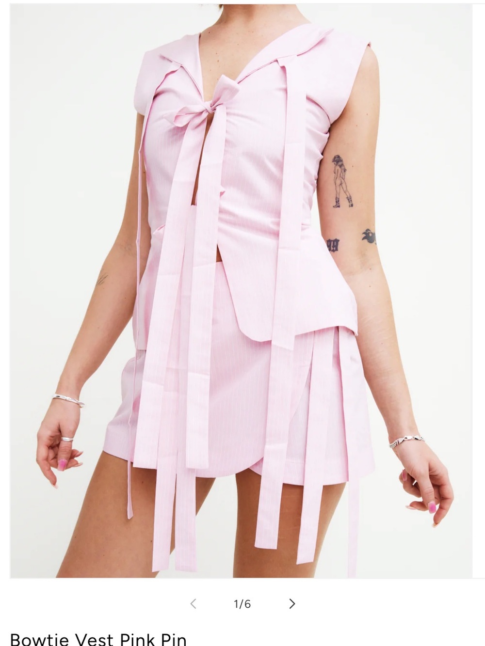 atelier Tulpe Bow tie Tie-Detail Pink Sleeveless Vest Top - sold out online